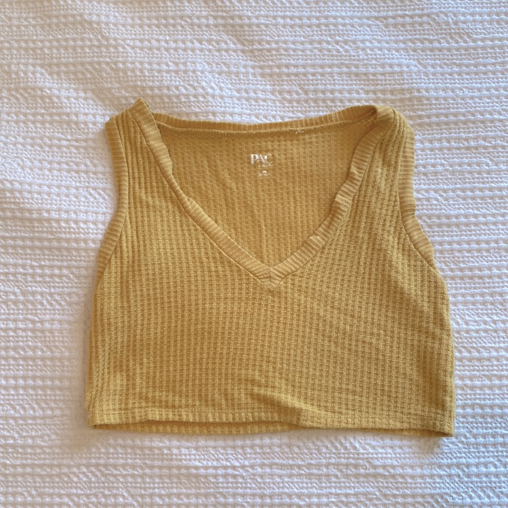 PacSun yellow cotton crop top, XS